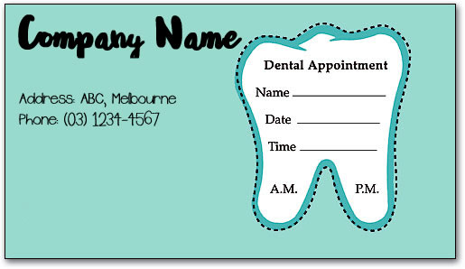 business appointment card online stickers printing sydney dental appointment card